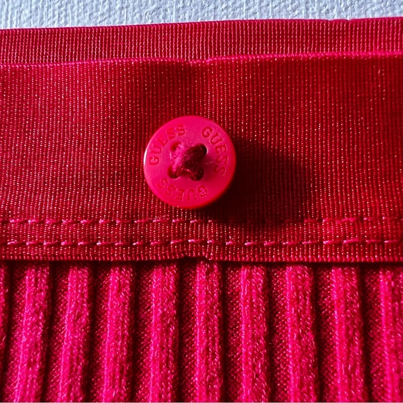 NEW Guess Red Ribbed Knit Bodycon Dress - Picture 9 of 11